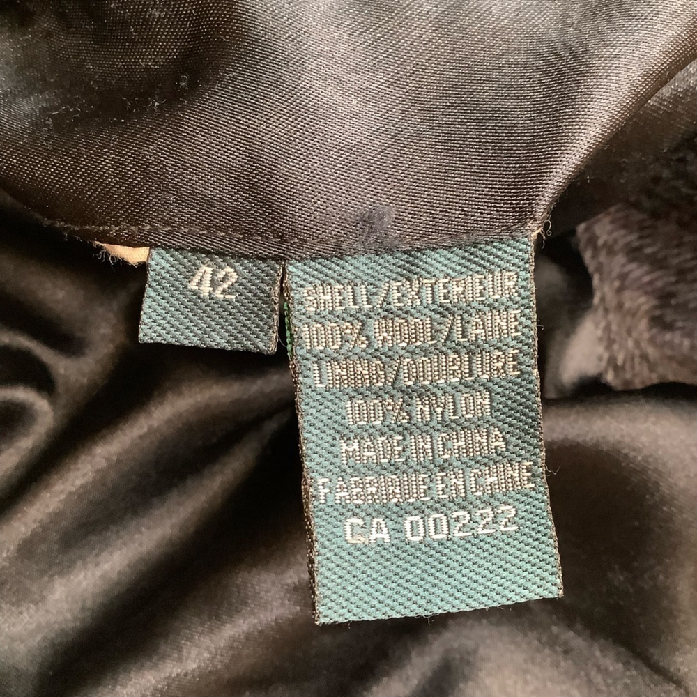 VINTAGE Blue Wool Houndstooth Blazer Oversized Men's 42 XL - Picture 11 of 16
